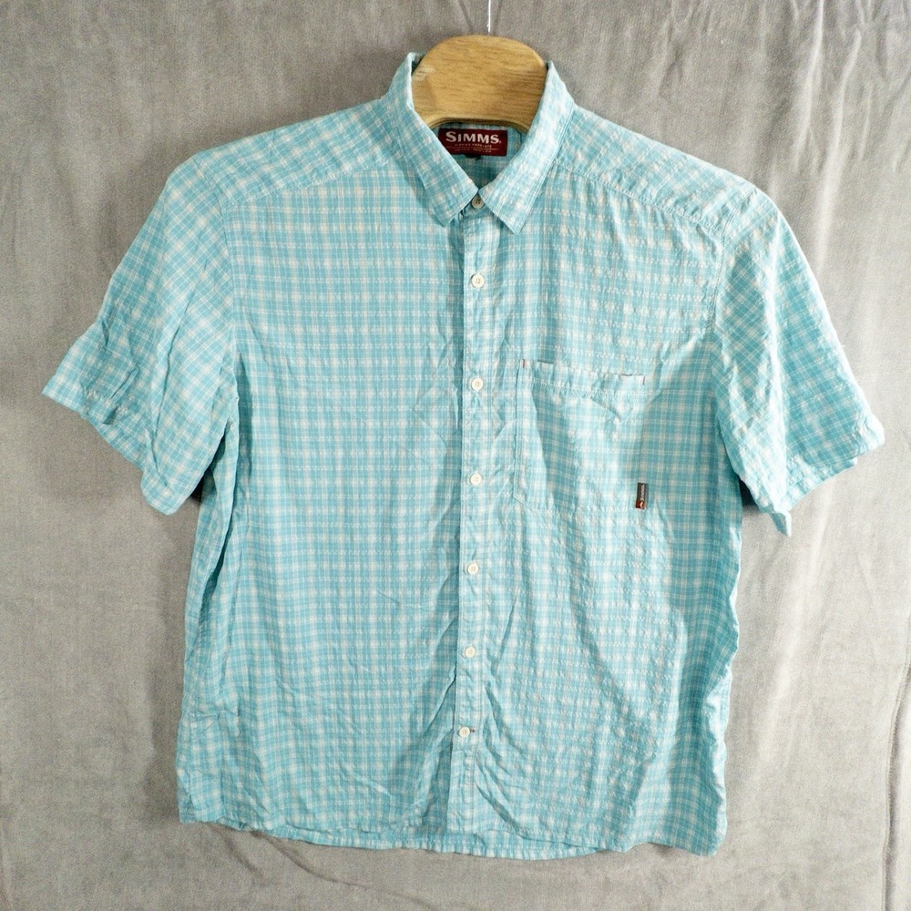 Simms Fly Fishing Short Sleeve Shirt Mens XXL Lake Outdoor Gorpcore No Size Tag